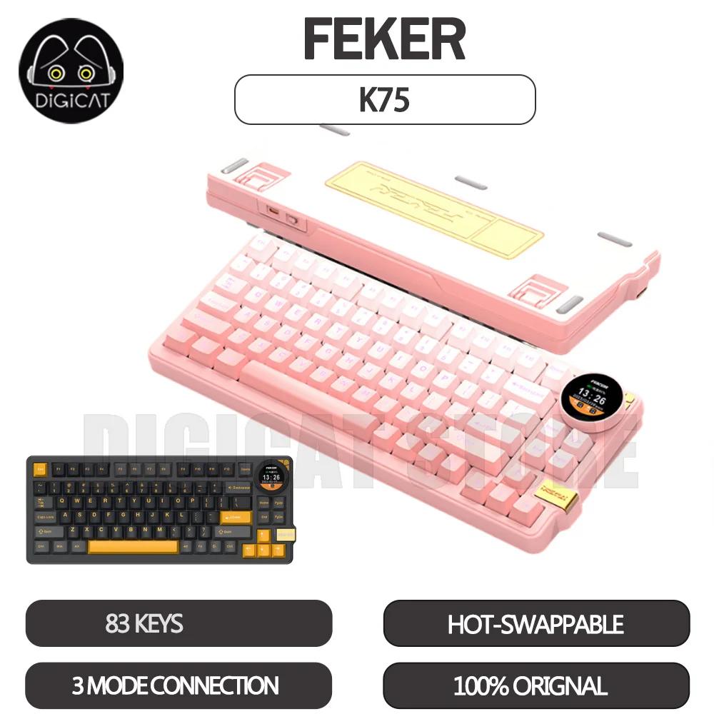 Feker ̹  Ű, K75, 3  , 2.4G, USB,   Ű, 83 Ű, RGB,  ũ, Pbt ̸ Ű